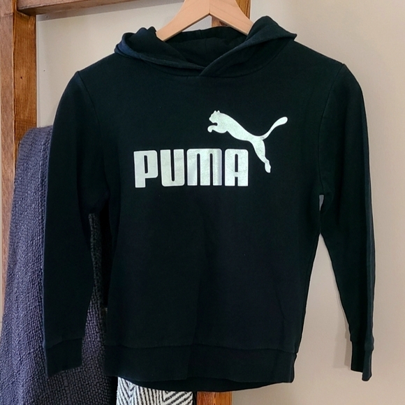 Puma Other - 3/$20 Boys Black Puma Logo Hoodie Size Medium